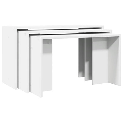 vidaXL Tables gigognes 3 pcs Blanc Bois d'ingénierie