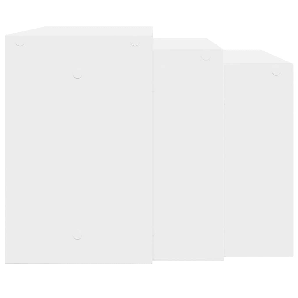 vidaXL Tables gigognes 3 pcs Blanc Bois d'ingénierie