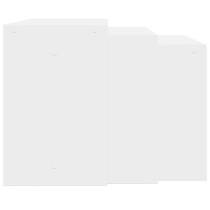 vidaXL Tables gigognes 3 pcs Blanc Bois d'ingénierie