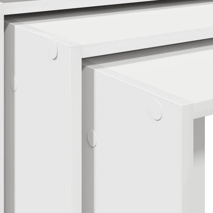 vidaXL Tables gigognes 3 pcs Blanc Bois d'ingénierie