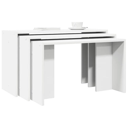 vidaXL Tables gigognes 3 pcs Blanc Bois d'ingénierie