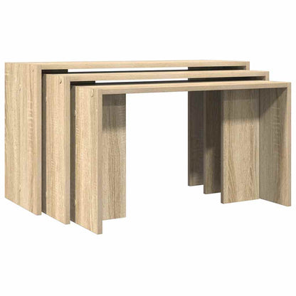 vidaXL Tables gigognes 3 pcs Chêne Sonoma Bois d'ingénierie