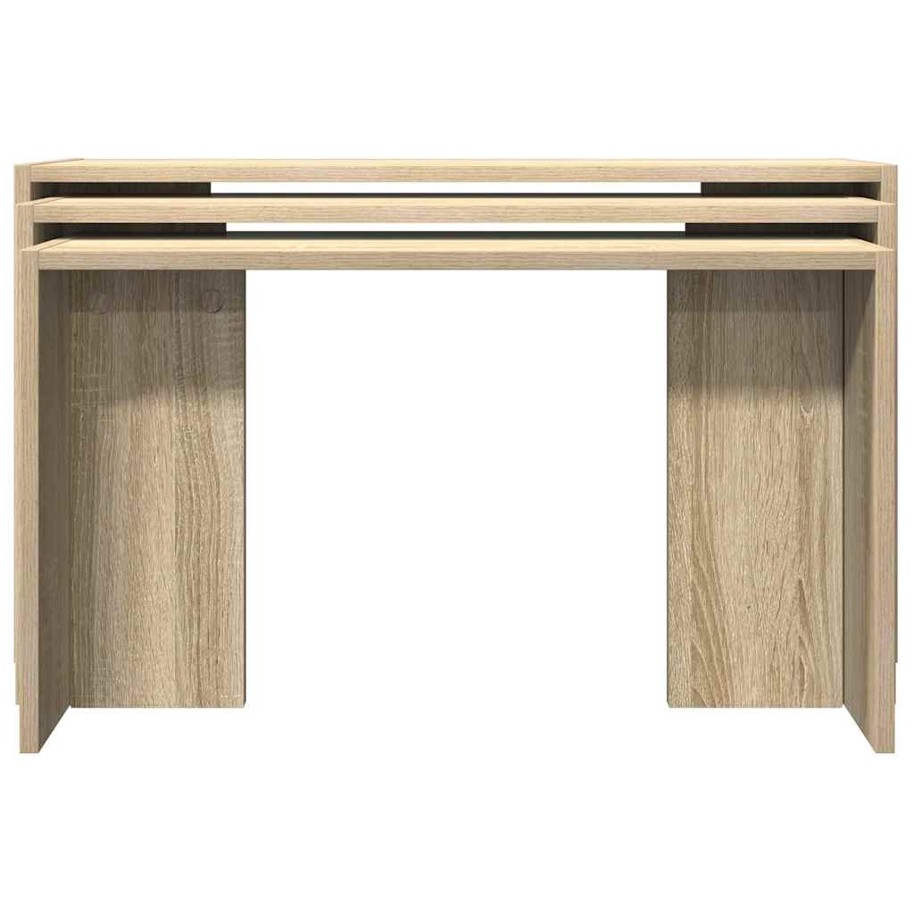 vidaXL Tables gigognes 3 pcs Chêne Sonoma Bois d'ingénierie