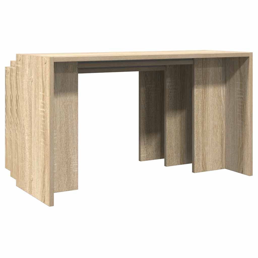 vidaXL Tables gigognes 3 pcs Chêne Sonoma Bois d'ingénierie