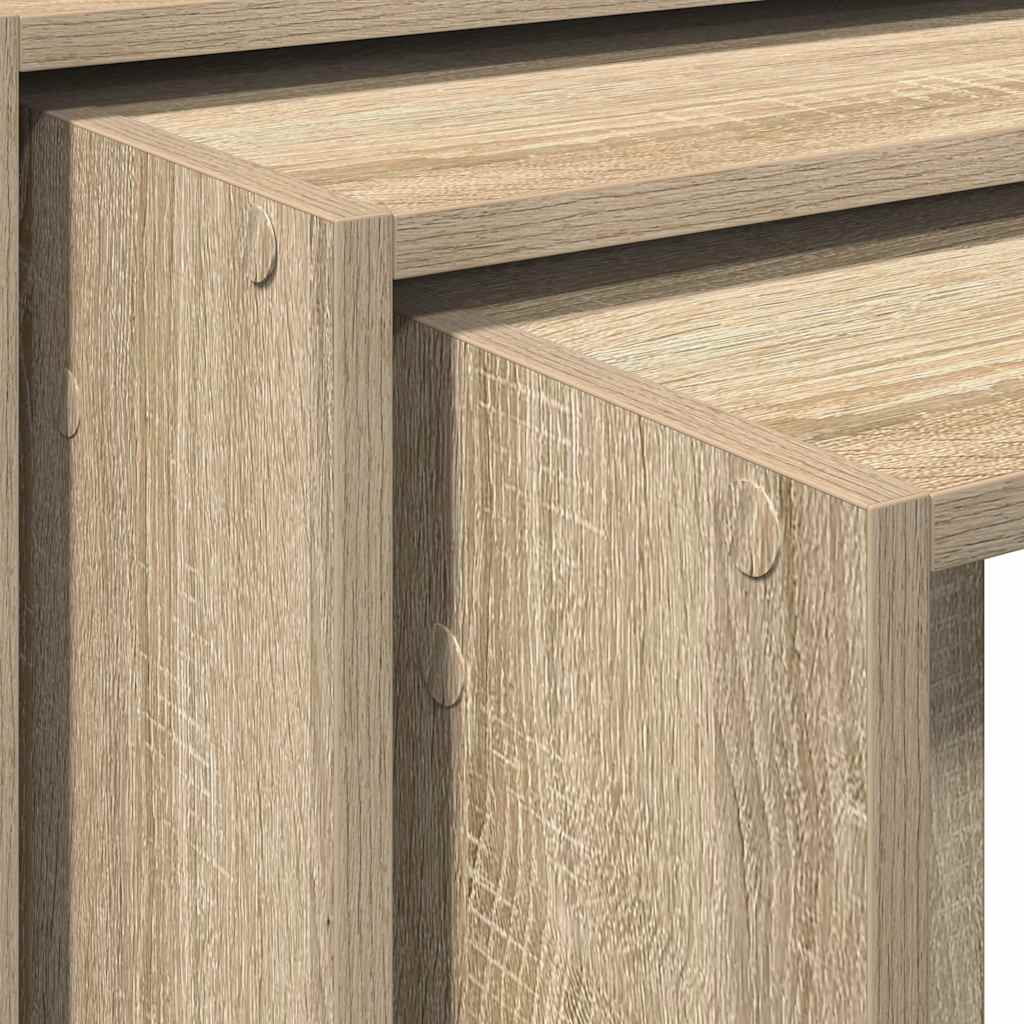vidaXL Tables gigognes 3 pcs Chêne Sonoma Bois d'ingénierie