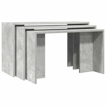 vidaXL Tables gigognes 3 pcs Gris béton Bois d'ingénierie