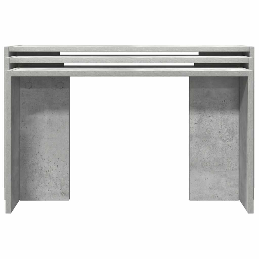 vidaXL Tables gigognes 3 pcs Gris béton Bois d'ingénierie