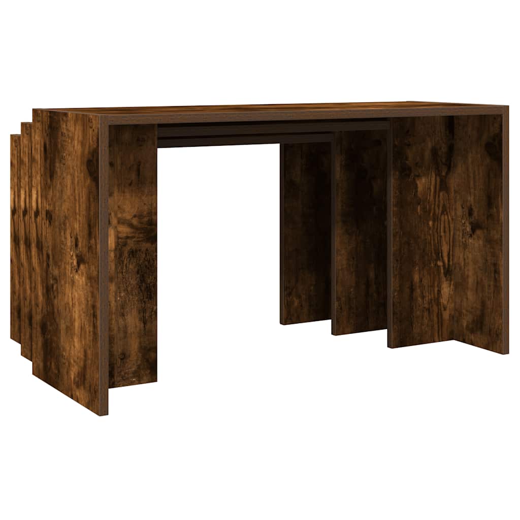 vidaXL Tables gigognes 3 pcs Chêne fumé Bois d'ingénierie
