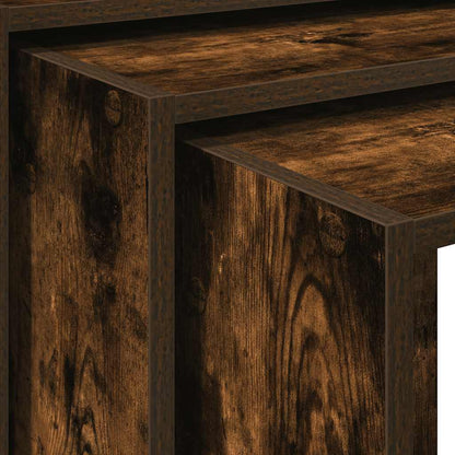 vidaXL Tables gigognes 3 pcs Chêne fumé Bois d'ingénierie
