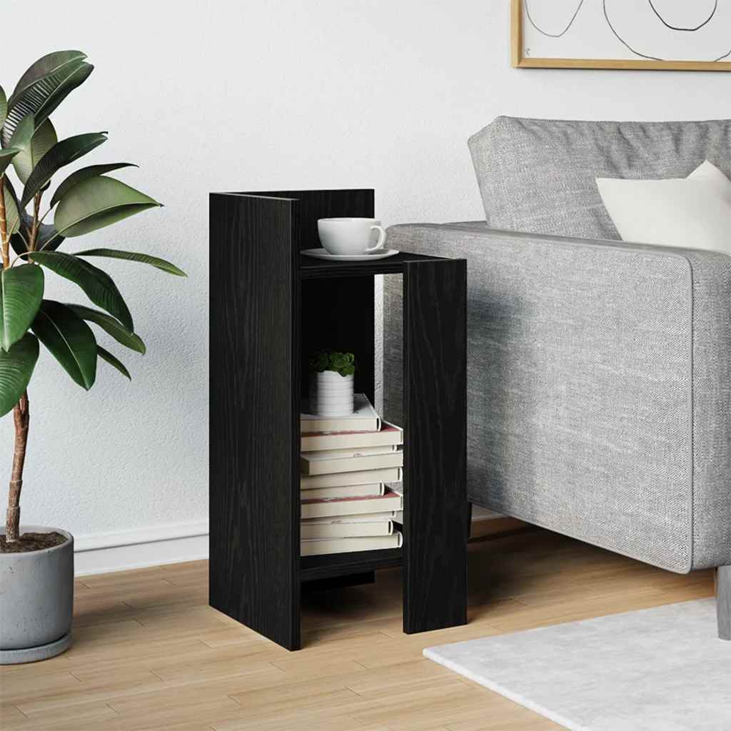 vidaXL Beistelltisch mit Ablage Schwarz 25,5x27x60 cm