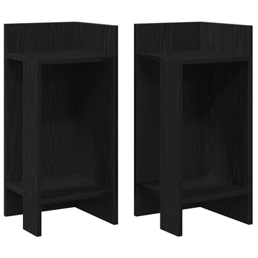 vidaXL Tables d'appoint 2 pcs avec étagère Noir 25,5x27x60 cm