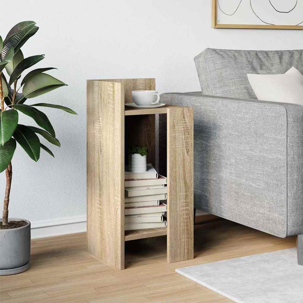 vidaXL Beistelltisch mit Ablage Sonoma-Eiche 25,5x27x60 cm