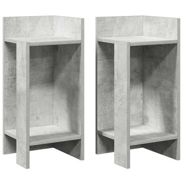 vidaXL Beistelltische 2 Stk. mit Ablage Betongrau 25,5x27x60 cm