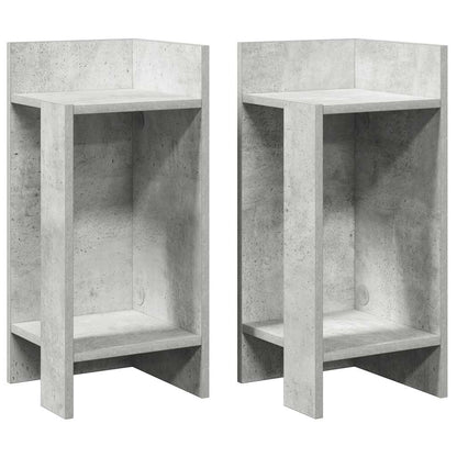 vidaXL Beistelltische 2 Stk. mit Ablage Betongrau 25,5x27x60 cm