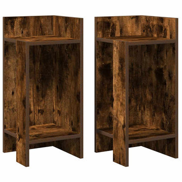 vidaXL Tables d'appoint 2 pcs avec étagère chêne fumé 25,5x27x60 cm
