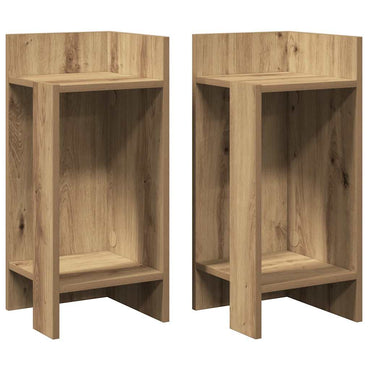 vidaXL Beistelltische 2 Stk. mit Ablage Artisan-Eiche 25,5x27x60 cm
