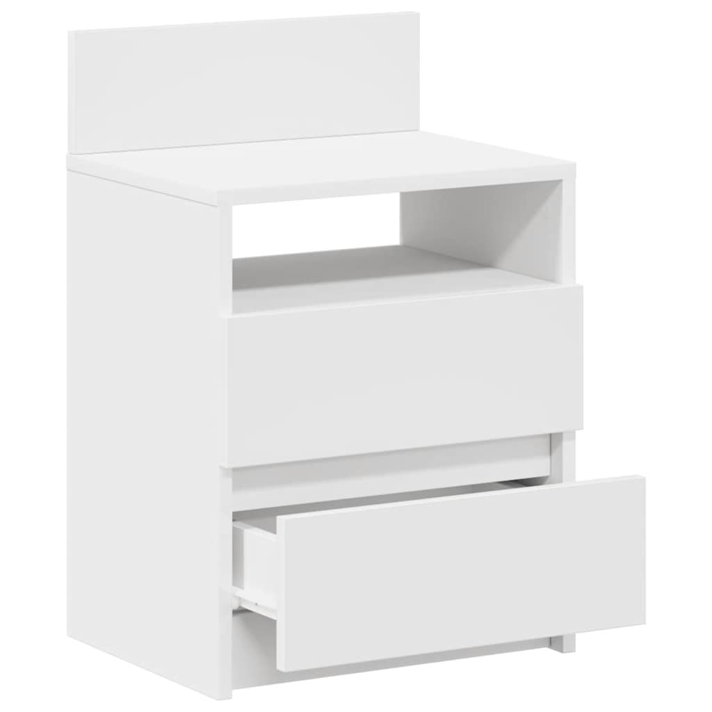 vidaXL Nachttisch mit 2 Schubladen Weiß 40x33x60 cm