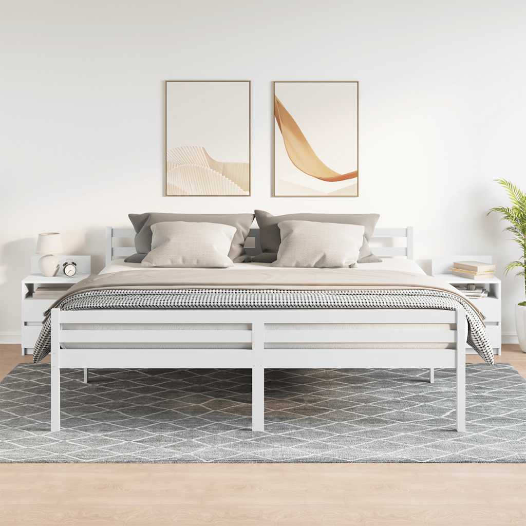 Nachttische 2 Stk. mit 2 Schubladen Weiß 40x33x60 cm