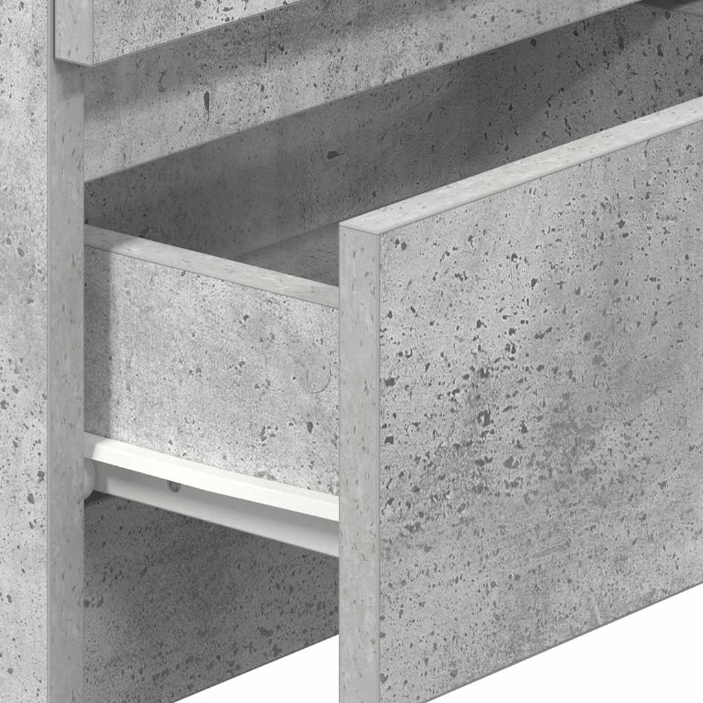 Nachttisch mit 2 Schubladen Betongrau 40x33x60 cm