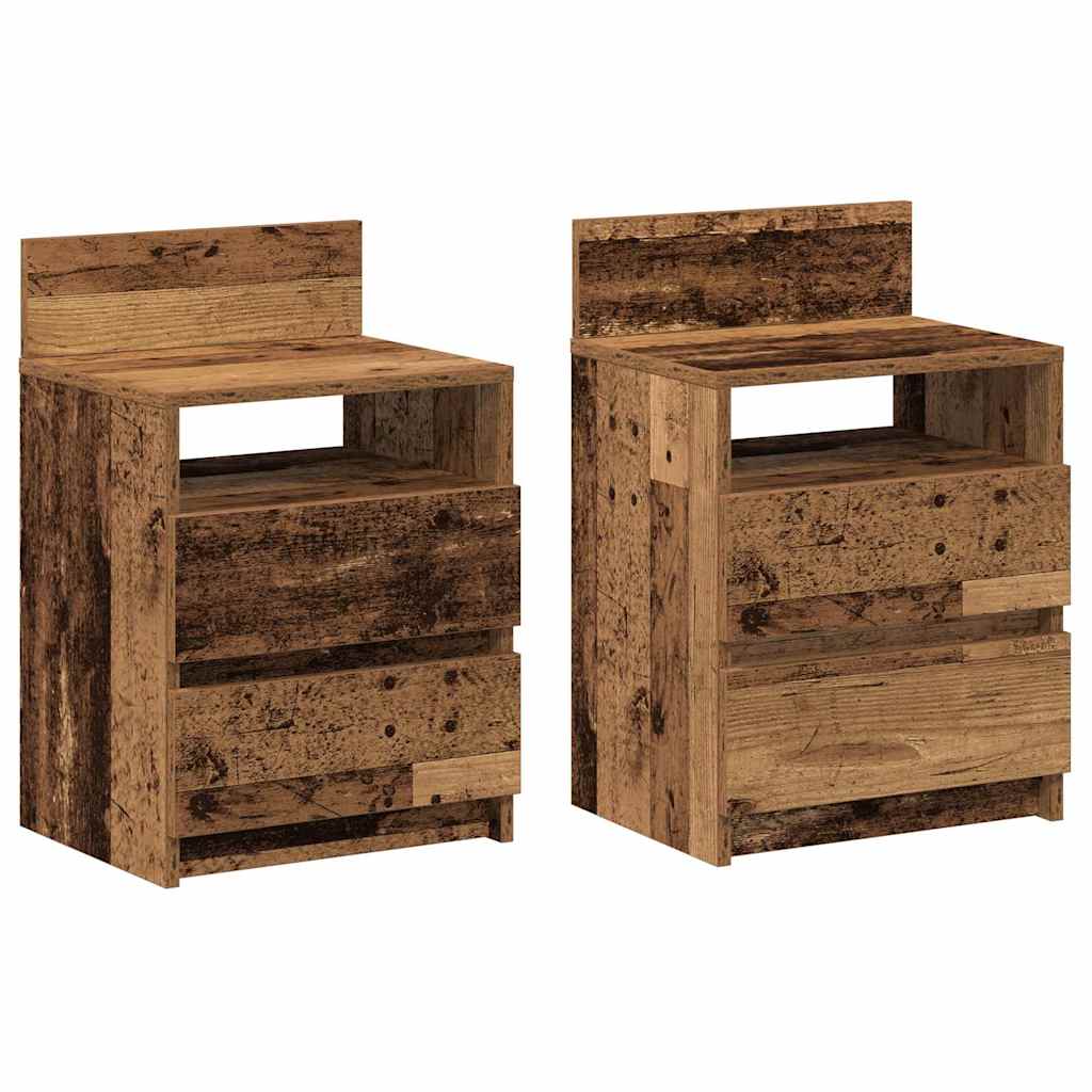 vidaXL Nachttische 2 Stk. mit 2 Schubladen Altholz-Optik 40x33x60 cm
