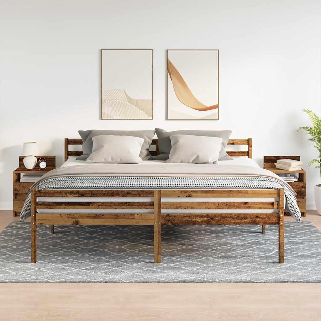 vidaXL Nachttische 2 Stk. mit 2 Schubladen Altholz-Optik 40x33x60 cm