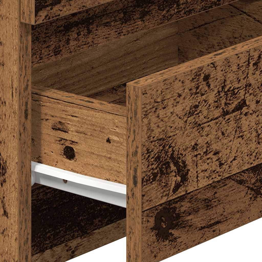 vidaXL Nachttische 2 Stk. mit 2 Schubladen Altholz-Optik 40x33x60 cm
