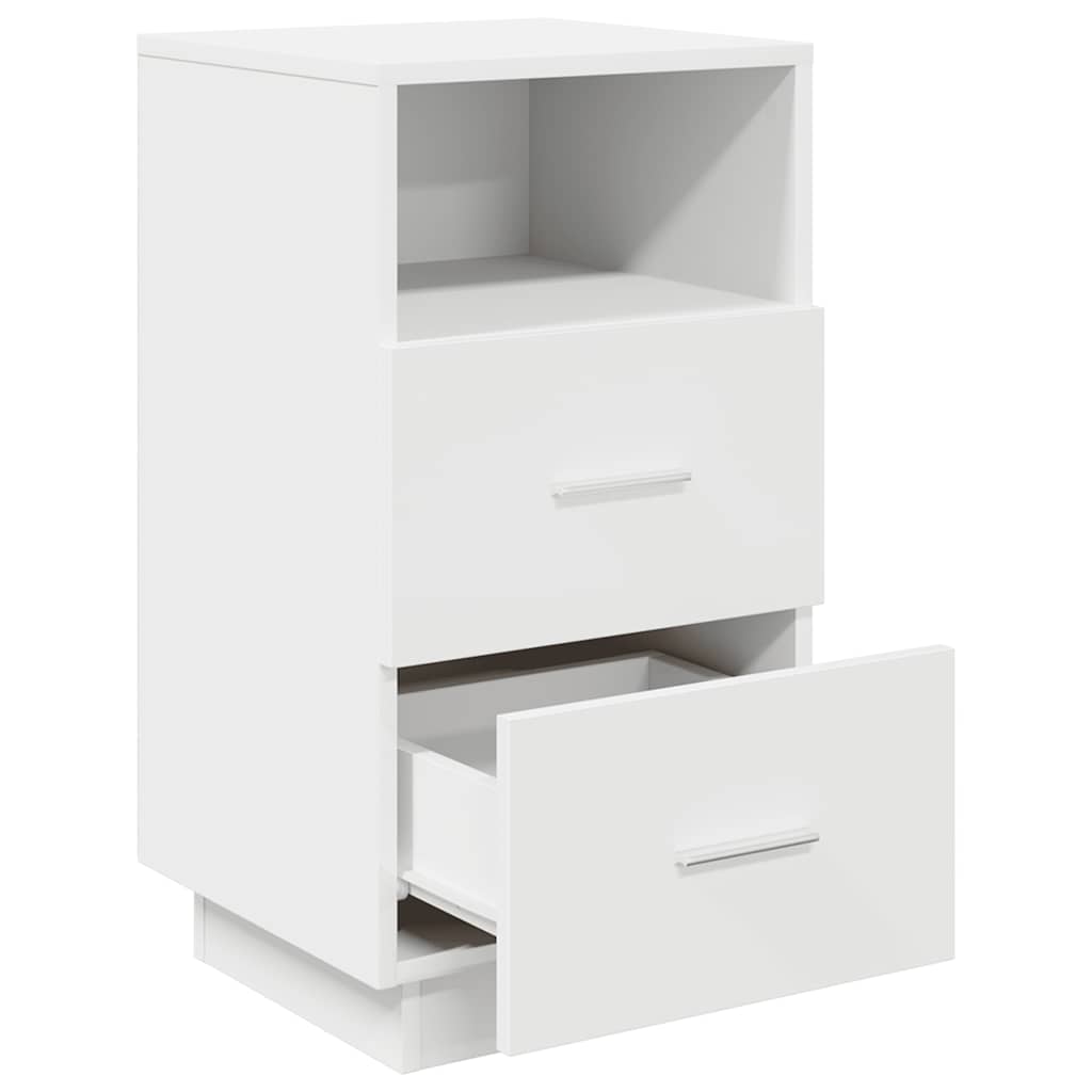 vidaXL Nachttisch mit 2 Schubladen Weiß 36x36x68 cm