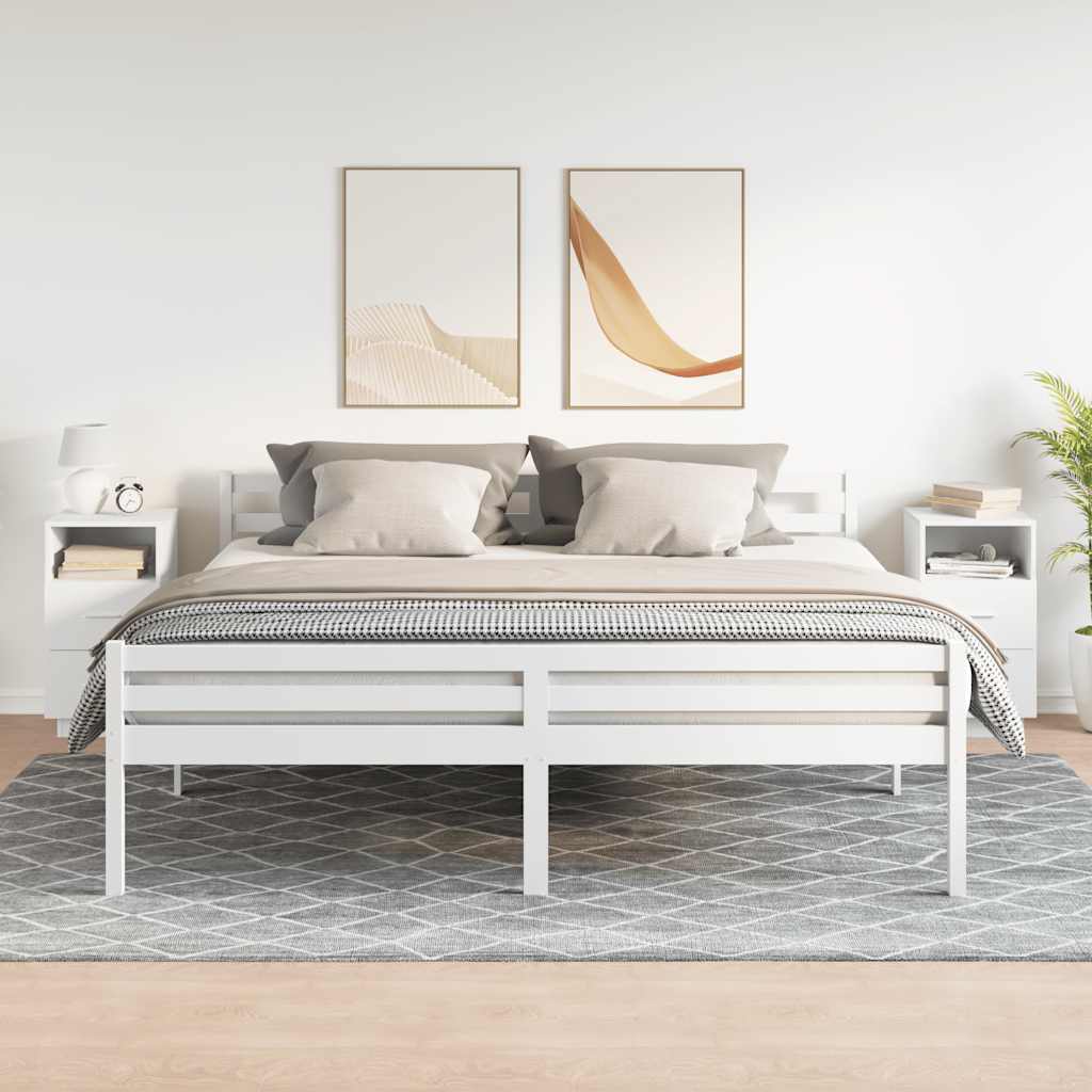 vidaXL Nachttische 2 Stk. mit 2 Schubladen Weiß 36x36x68 cm