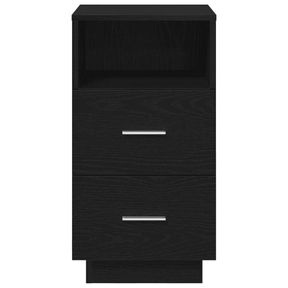 vidaXL Table de chevet avec 2 tiroirs Noir 36x36x68 cm