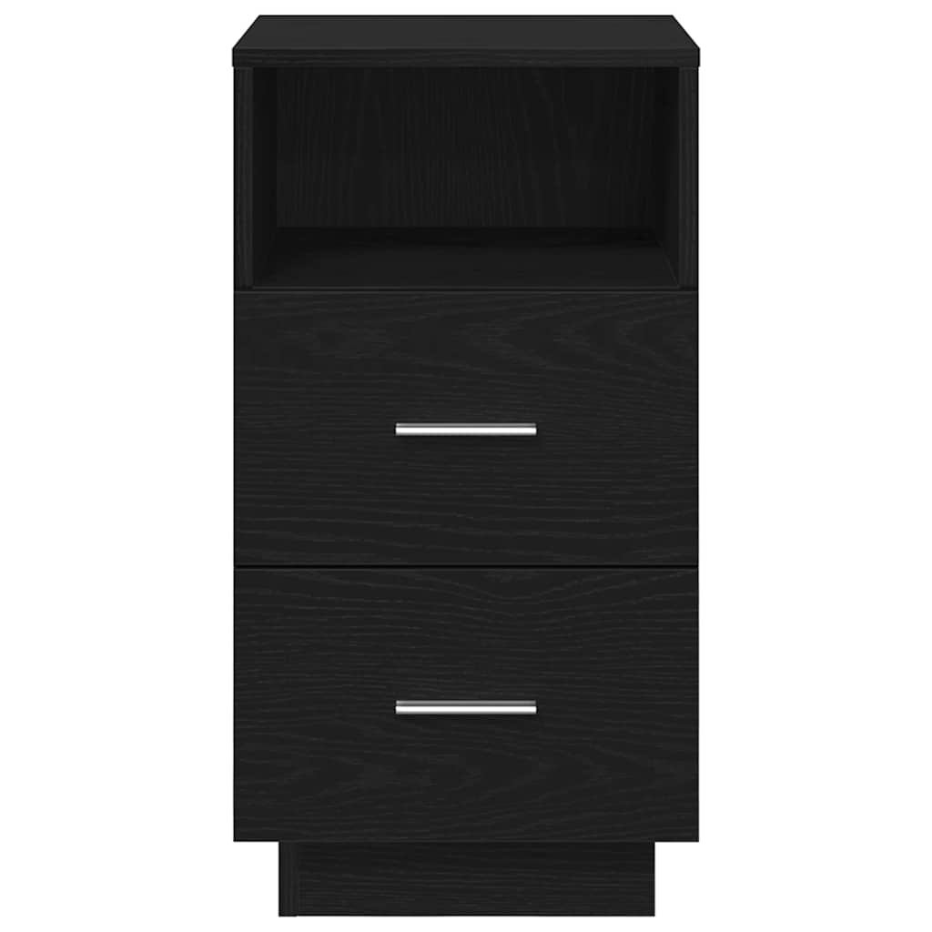 vidaXL Tables de chevet 2 pcs avec 2 tiroirs Noir 36x36x68 cm