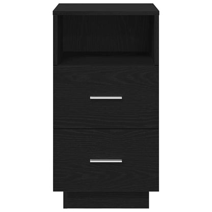 vidaXL Tables de chevet 2 pcs avec 2 tiroirs Noir 36x36x68 cm