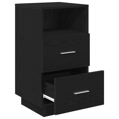 vidaXL Tables de chevet 2 pcs avec 2 tiroirs Noir 36x36x68 cm
