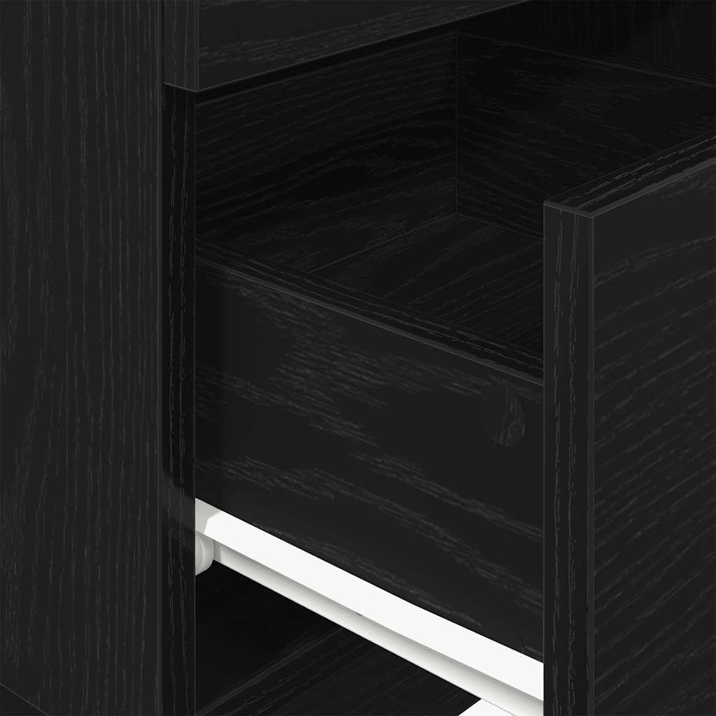 vidaXL Tables de chevet 2 pcs avec 2 tiroirs Noir 36x36x68 cm