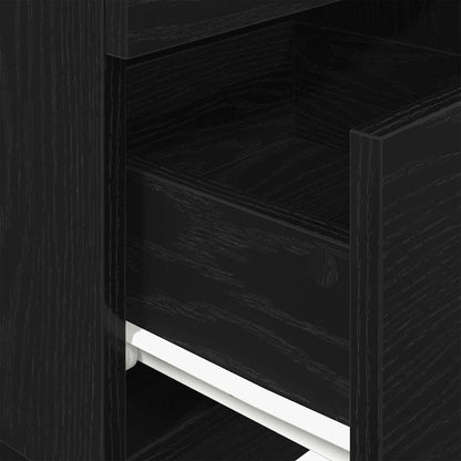 vidaXL Tables de chevet 2 pcs avec 2 tiroirs Noir 36x36x68 cm
