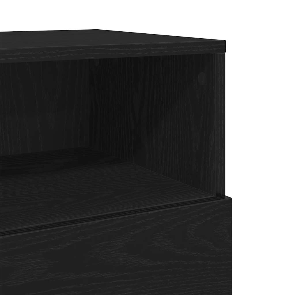 vidaXL Tables de chevet 2 pcs avec 2 tiroirs Noir 36x36x68 cm