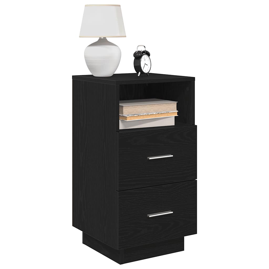 vidaXL Tables de chevet 2 pcs avec 2 tiroirs Noir 36x36x68 cm