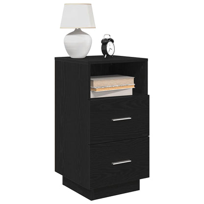 vidaXL Tables de chevet 2 pcs avec 2 tiroirs Noir 36x36x68 cm