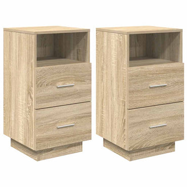 vidaXL Tables de chevet 2 pcs. avec 2 tiroirs Chêne Sonoma 36x36x68 cm