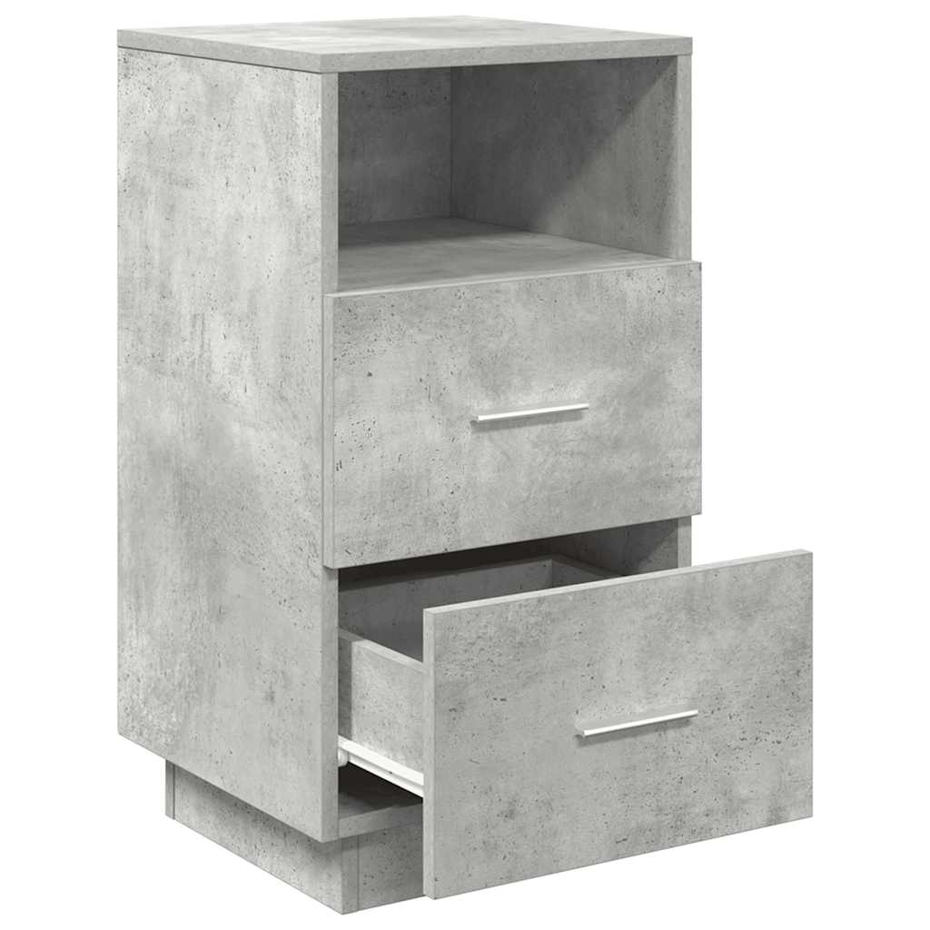 vidaXL Nachttische 2 Stk. mit 2 Schubladen Betongrau 36x36x68 cm