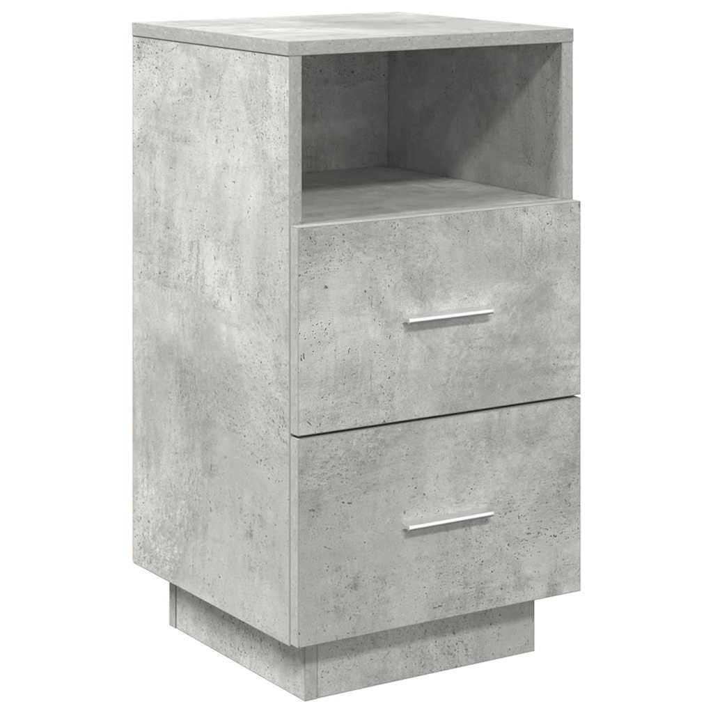 vidaXL Nachttische 2 Stk. mit 2 Schubladen Betongrau 36x36x68 cm