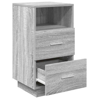 vidaXL Table de chevet avec 2 tiroirs Gris Sonoma 36x36x68 cm