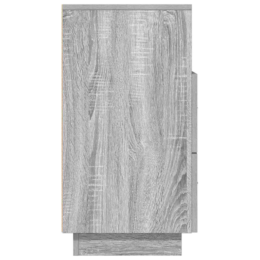 vidaXL Table de chevet avec 2 tiroirs Gris Sonoma 36x36x68 cm