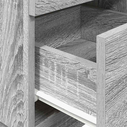 vidaXL Table de chevet avec 2 tiroirs Gris Sonoma 36x36x68 cm