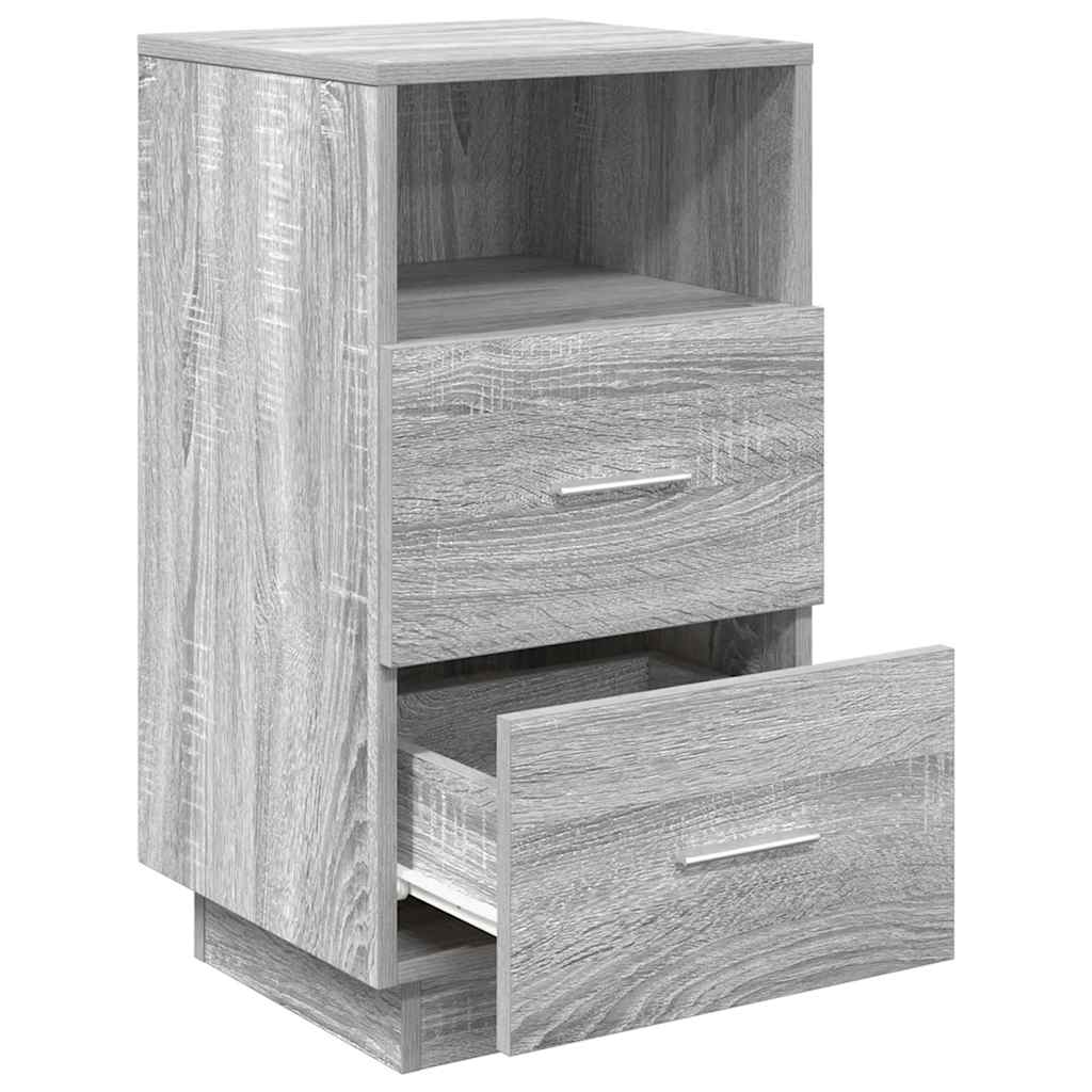 vidaXL Tables de chevet 2 pcs. avec 2 tiroirs Gris Sonoma 36x36x68 cm