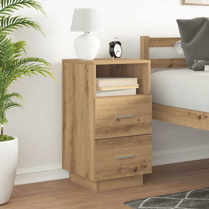 vidaXL Table de chevet avec 2 tiroirs Chêne Artisan 36x36x68 cm