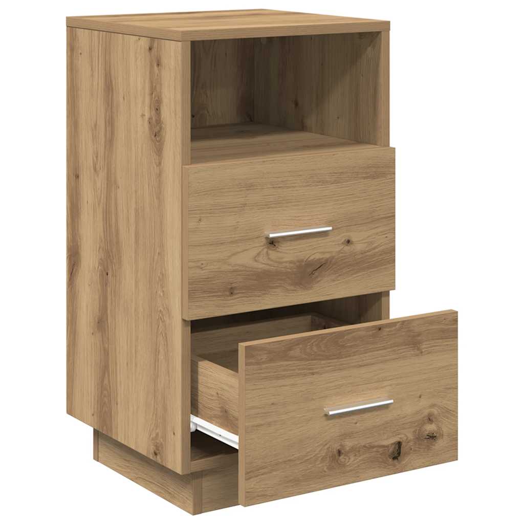 vidaXL Table de chevet avec 2 tiroirs Chêne Artisan 36x36x68 cm
