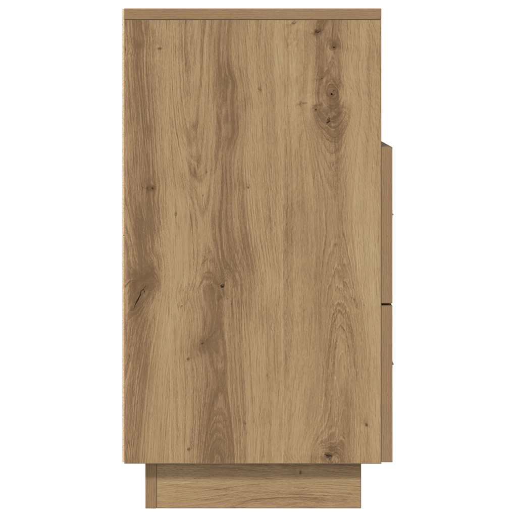 vidaXL Table de chevet avec 2 tiroirs Chêne Artisan 36x36x68 cm