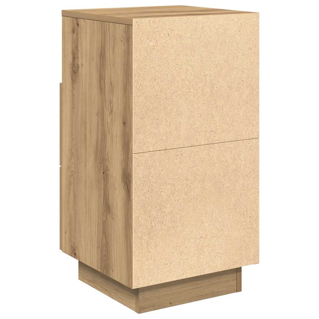 vidaXL Table de chevet avec 2 tiroirs Chêne Artisan 36x36x68 cm