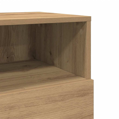 vidaXL Table de chevet avec 2 tiroirs Chêne Artisan 36x36x68 cm