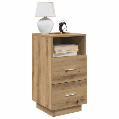 vidaXL Table de chevet avec 2 tiroirs Chêne Artisan 36x36x68 cm